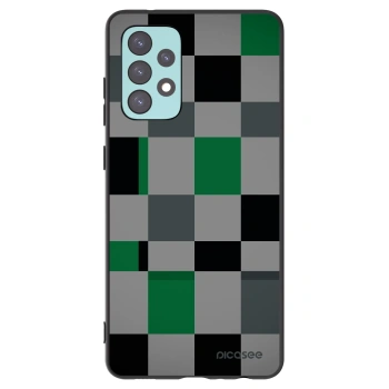 Picasee silikonový černý obal pro Samsung Galaxy A72 A725F - Block Grid