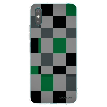 Picasee silikonový průhledný obal pro Xiaomi Redmi 9AT - Block Grid