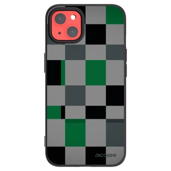 Picasee silikonový černý obal pro Apple iPhone 13 - Block Grid