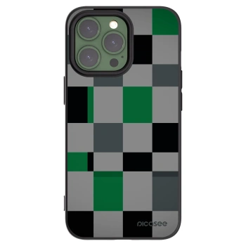 Picasee silikonový černý obal pro Apple iPhone 13 Pro - Block Grid