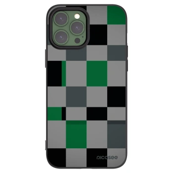 Picasee silikonový černý obal pro Apple iPhone 13 Pro Max - Block Grid