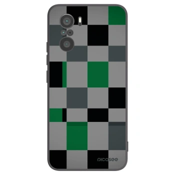 Picasee silikonový černý obal pro Xiaomi Poco F3 - Block Grid