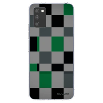 Picasee silikonový průhledný obal pro Samsung Galaxy A02s A025G - Block Grid