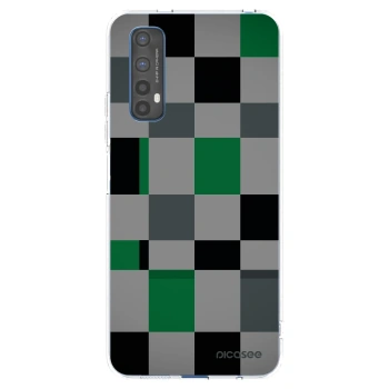 Picasee silikonový průhledný obal pro Realme 7 - Block Grid
