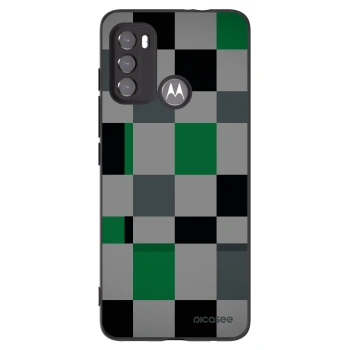 Picasee silikonový černý obal pro Motorola Moto G60 - Block Grid