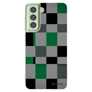 Picasee silikonový průhledný obal pro Samsung Galaxy S21 FE 5G - Block Grid