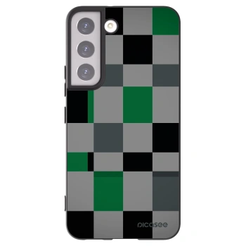 Picasee silikonový černý obal pro Samsung Galaxy S22 5G - Block Grid