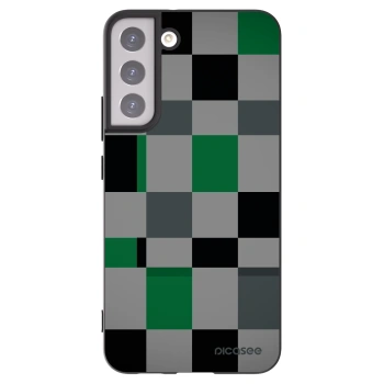 Picasee silikonový černý obal pro Samsung Galaxy S22+ 5G - Block Grid