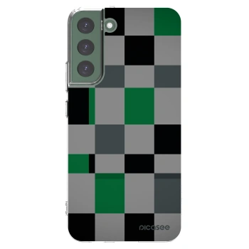 Picasee silikonový průhledný obal pro Samsung Galaxy S22+ 5G - Block Grid