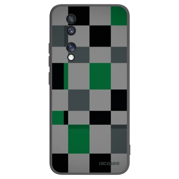 Picasee silikonový černý obal pro Honor 70 - Block Grid