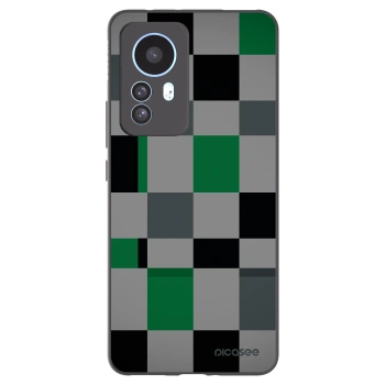 Picasee silikonový černý obal pro Xiaomi 12T - Block Grid
