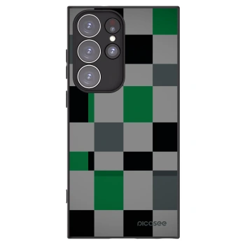 Picasee silikonový černý obal pro Samsung Galaxy S23 Ultra 5G - Block Grid