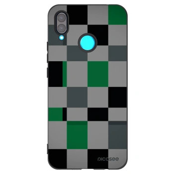 Picasee silikonový černý obal pro Huawei Nova 3 - Block Grid