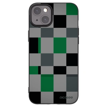 Picasee silikonový černý obal pro Apple iPhone 15 Plus - Block Grid