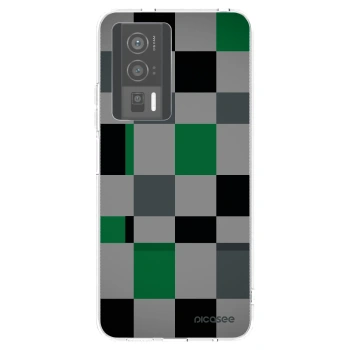Picasee silikonový průhledný obal pro Xiaomi Poco F5 Pro 5G - Block Grid