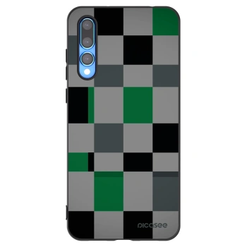 Picasee silikonový černý obal pro Huawei P20 Pro - Block Grid