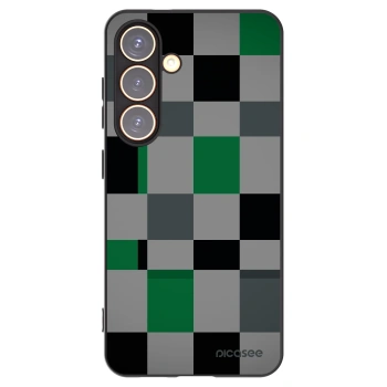 Picasee silikonový černý obal pro Samsung Galaxy S24 S921B 5G - Block Grid