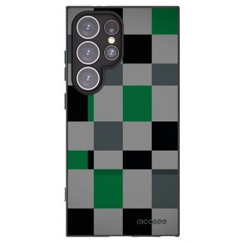 Picasee silikonový černý obal pro Samsung Galaxy S24 Ultra S928B 5G - Block Grid
