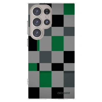 Picasee silikonový průhledný obal pro Samsung Galaxy S24 Ultra S928B 5G - Block Grid