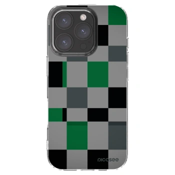 Picasee silikonový průhledný obal pro Apple iPhone 16 Pro - Block Grid