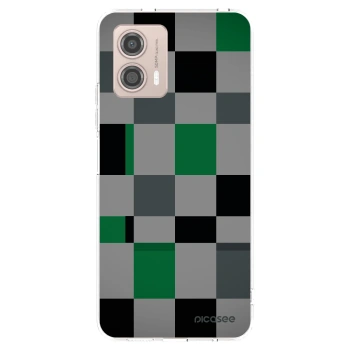 Picasee silikonový průhledný obal pro Motorola Moto G53 5G - Block Grid