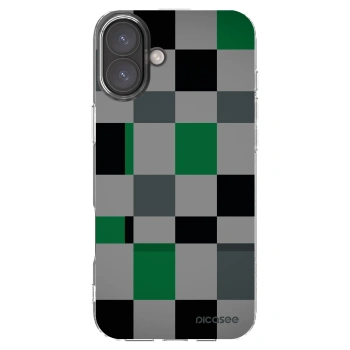 Picasee silikonový průhledný obal pro Apple iPhone 16 Plus - Block Grid