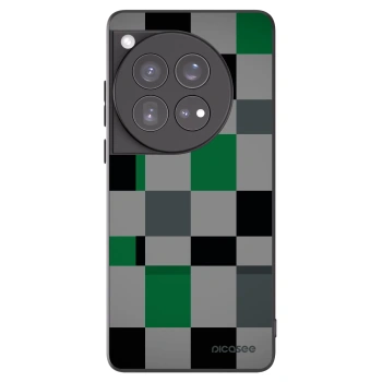 Picasee silikonový černý obal pro OnePlus 12 5G - Block Grid