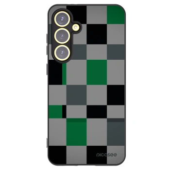 Picasee silikonový černý obal pro Samsung Galaxy S24 FE S721B - Block Grid