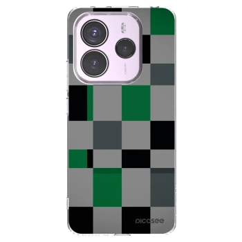 Picasee silikonový průhledný obal pro Xiaomi Redmi Note 14 5G - Block Grid