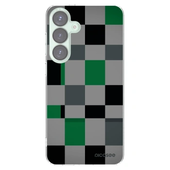 Picasee silikonový průhledný obal pro Samsung Galaxy S25+ 5G - Block Grid
