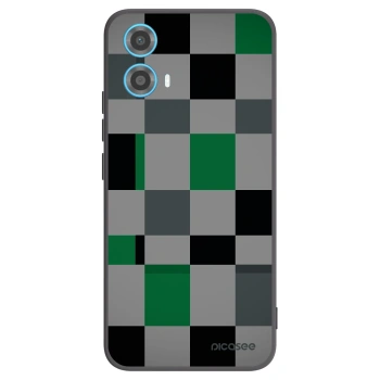 Picasee silikonový černý obal pro Motorola Moto G34 5G - Block Grid