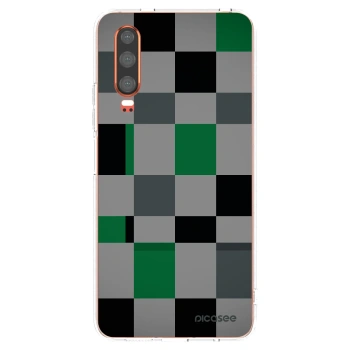 Picasee silikonový průhledný obal pro Huawei P30 - Block Grid