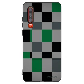 Picasee silikonový černý obal pro Huawei P30 - Block Grid
