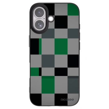 Picasee silikonový černý obal pro Apple iPhone 17 - Block Grid