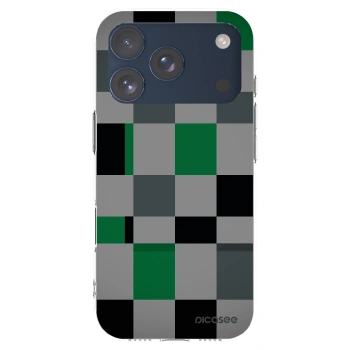 Picasee silikonový průhledný obal pro Apple iPhone 17 Pro - Block Grid