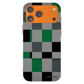 Picasee silikonový průhledný obal pro Apple iPhone 17 Pro Max - Block Grid