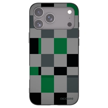 Picasee silikonový černý obal pro Apple iPhone 17 Pro Max - Block Grid
