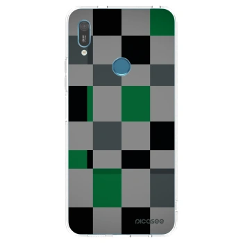 Picasee silikonový průhledný obal pro Huawei Y6 2019 - Block Grid