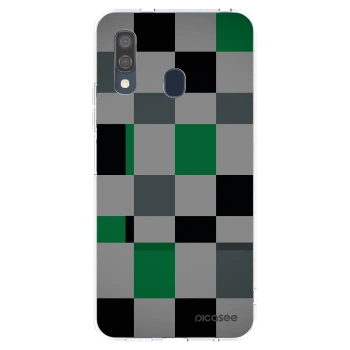 Picasee silikonový průhledný obal pro Samsung Galaxy A40 A405F - Block Grid