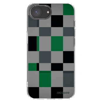 Picasee silikonový průhledný obal pro Apple iPhone 17e - Block Grid
