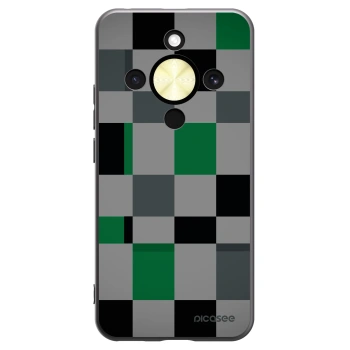Picasee silikonový černý obal pro Honor Magic8 Lite 5G - Block Grid