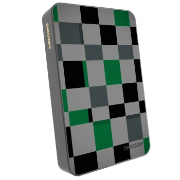 Picasee Powerbanka s MagSafe 10 000 mAh Šedá - Block Grid
