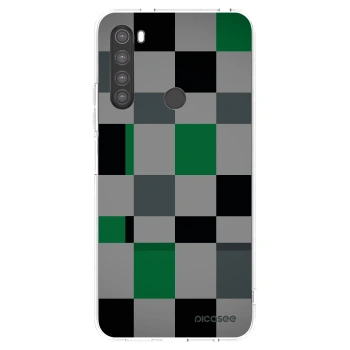 Picasee silikonový průhledný obal pro Xiaomi Redmi Note 8 - Block Grid