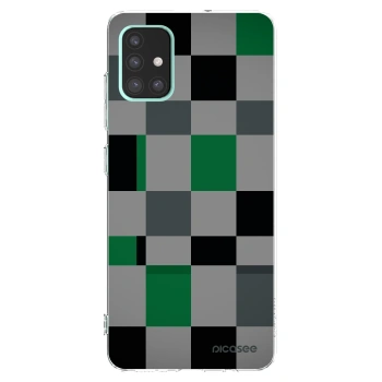 Picasee silikonový průhledný obal pro Samsung Galaxy A51 A515F - Block Grid