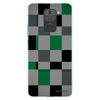 Picasee silikonový černý obal pro Xiaomi Redmi Note 9 - Block Grid