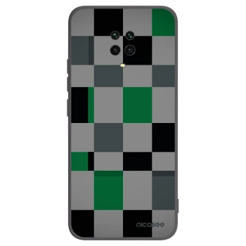Picasee silikonový černý obal pro Xiaomi Redmi Note 9S - Block Grid