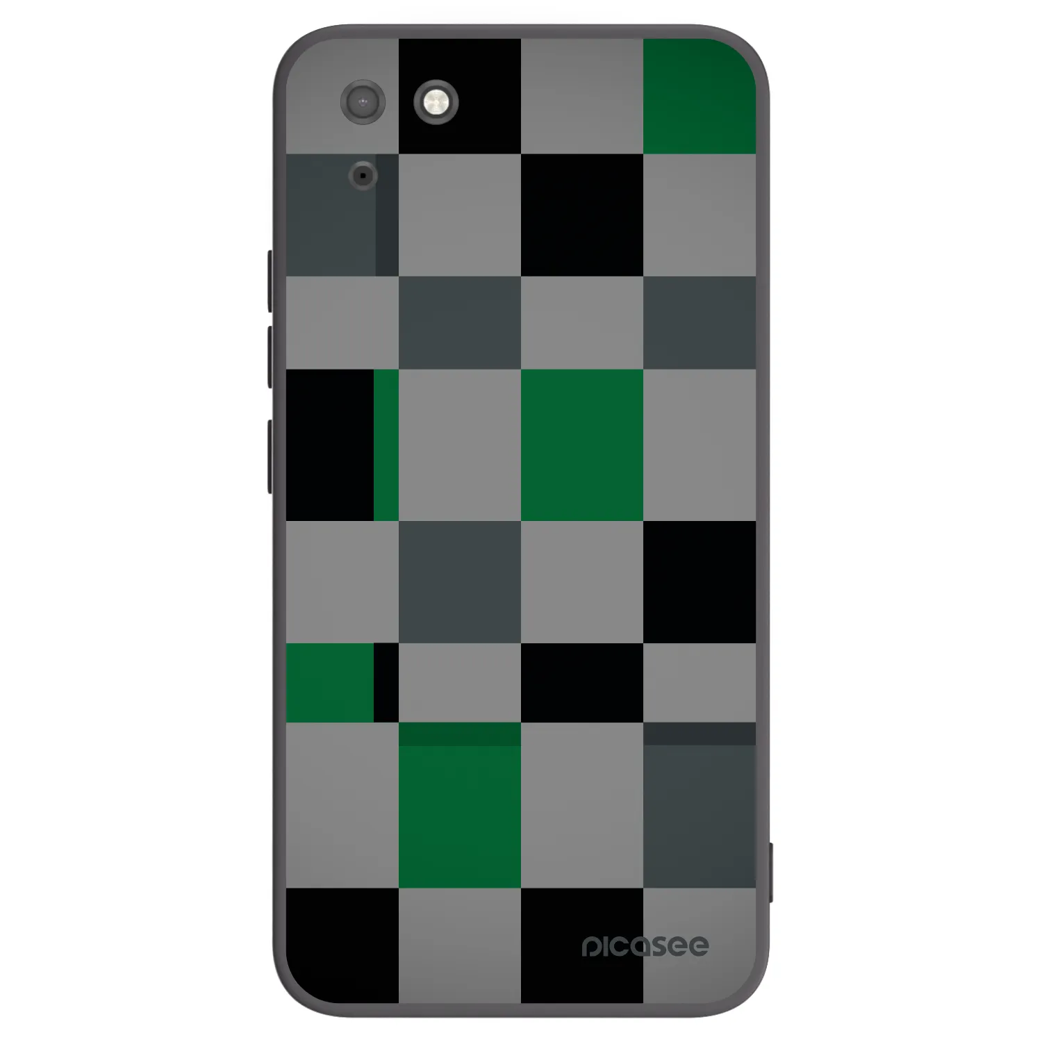 Picasee silikonový černý obal pro Huawei Y5P - Block Grid