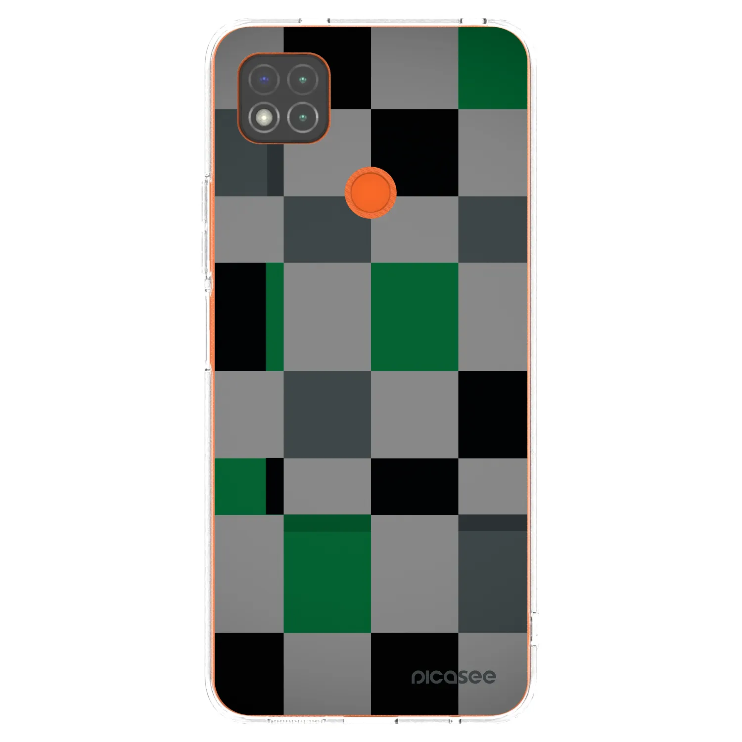 Picasee silikonový průhledný obal pro Xiaomi Redmi 9C - Block Grid
