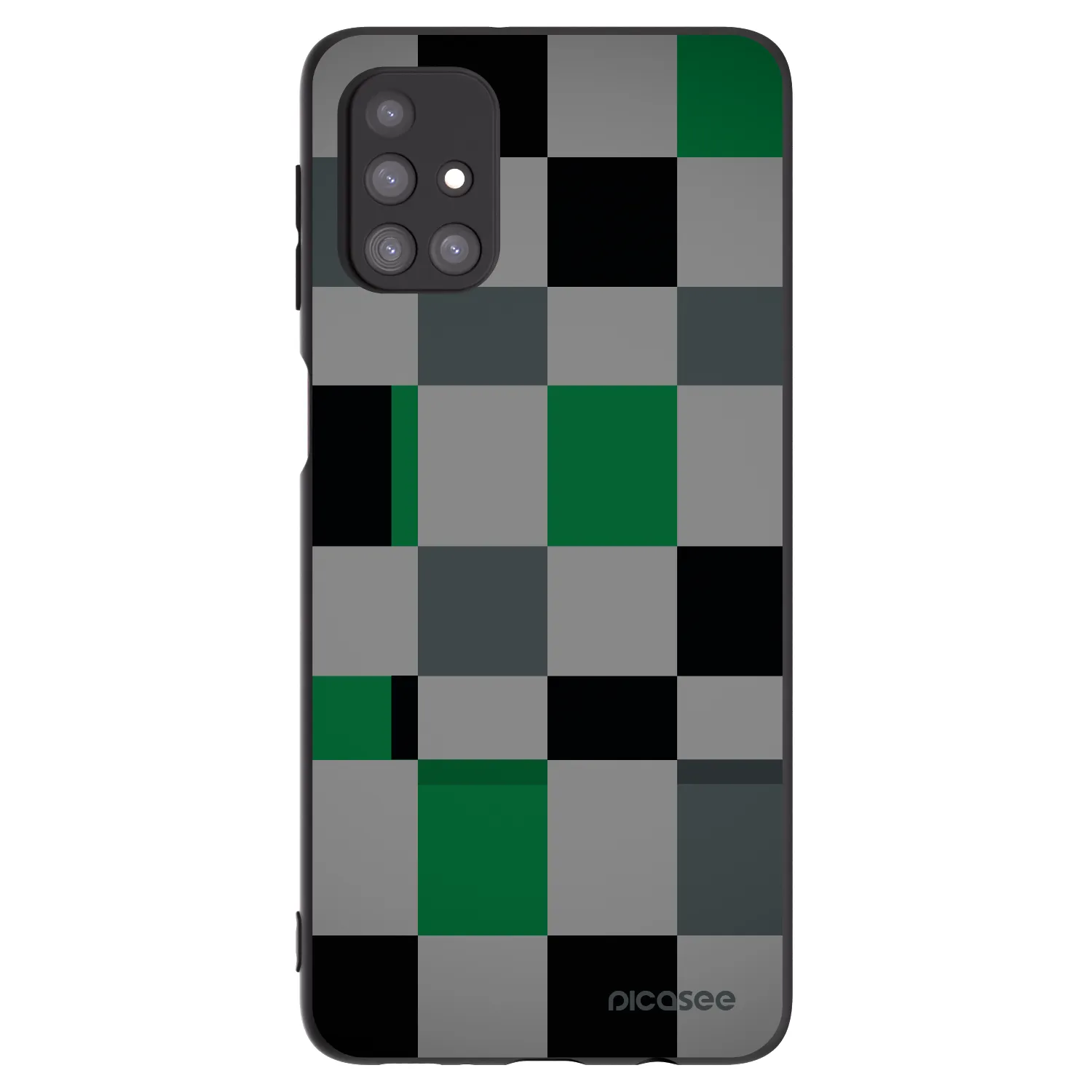 Picasee silikonový černý obal pro Samsung Galaxy M31s - Block Grid