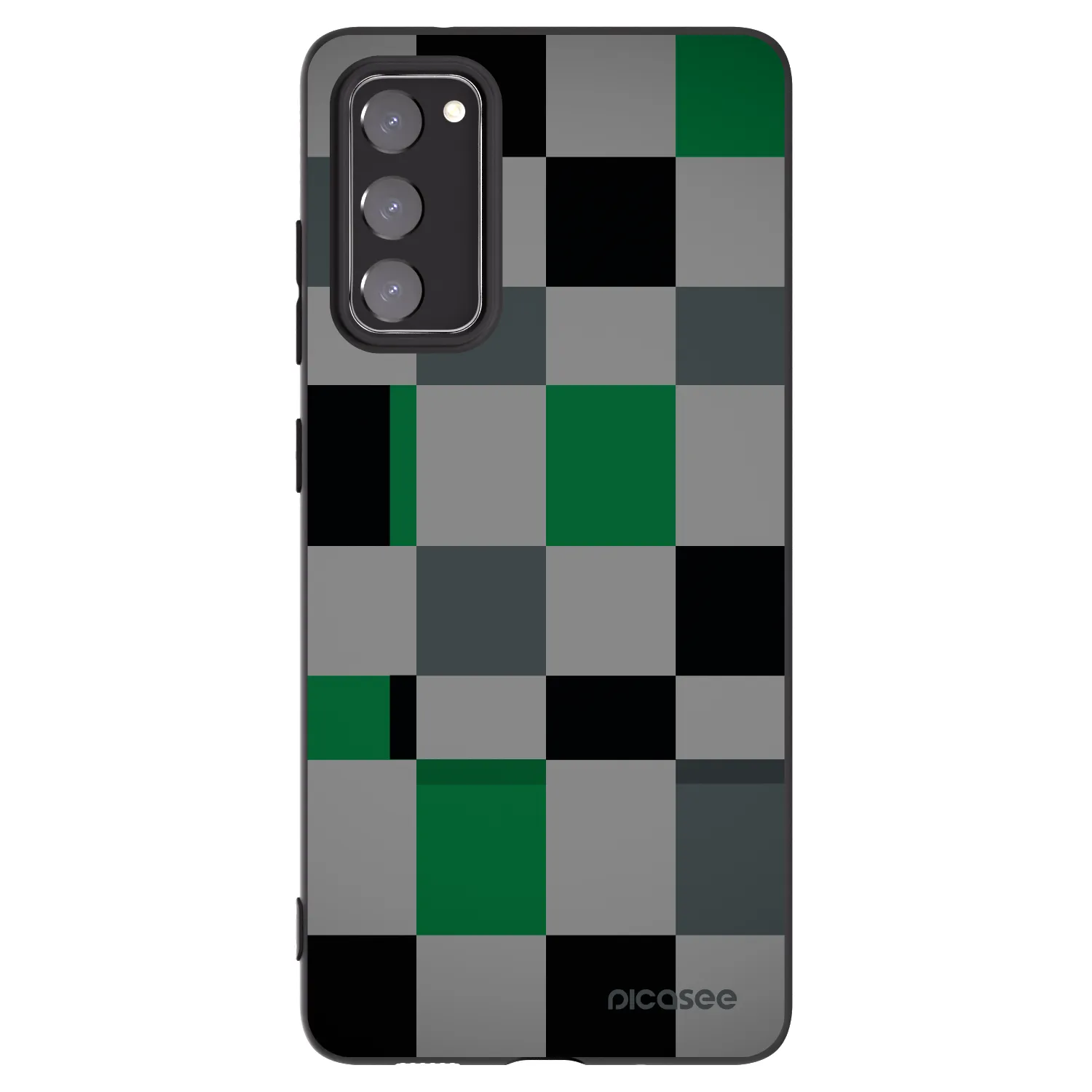 Picasee silikonový černý obal pro Samsung Galaxy S20 FE - Block Grid